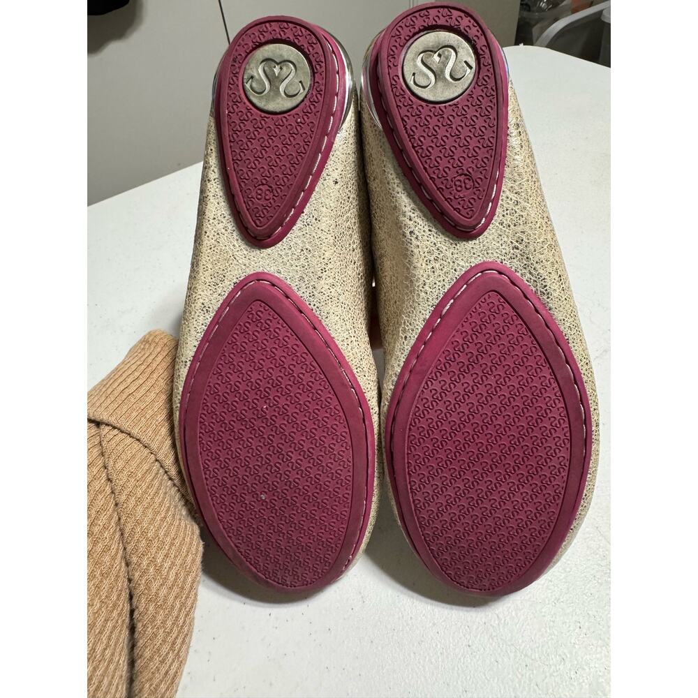 Soto Massini Milano Shimmering Vanilla Pebbled Ballet Flats Size 7 - Picture 10 of 13